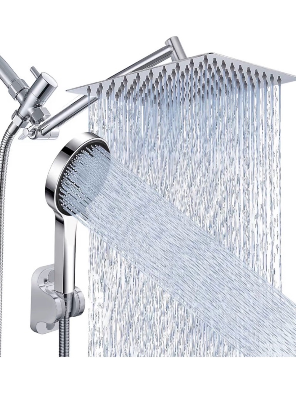 Chrome Dual Shower System with Rain and Handheld Spray